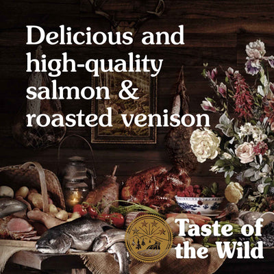 Taste of the Wild Cats - Formule Rocky Mountain Feline avec saumon et venaison rôtie en sauce