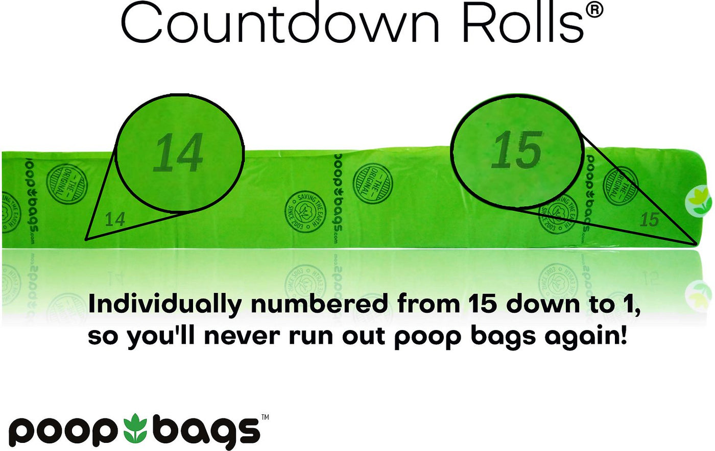 The Original Poop Bags Countdown Rolls Unscented Dogs Numbered Rolls Example