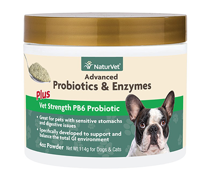 NaturVet - Poudre Probiotiques &amp; Enzymes Avancées + PB6 Chiens &amp; Chats